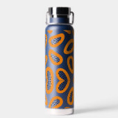 Monogram Elegant Papaya Muster Trinkflasche (Rückseite)