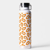 Monogram Elegant Papaya Muster Trinkflasche (Rückseite)