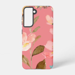 Monogram Elegant Pink Watercolor Samsung Galaxy Hülle