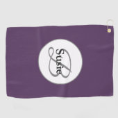 Monogram Elegant Plum Lila Golfhandtuch (Horizontal)