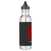 Monogram Elegant Red Gray Add Name Initials Edelstahlflasche (Links)
