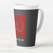 Monogram Elegant Red Gray Add Name Initials Milchtasse (Rechte Ecke)