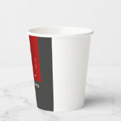 Monogram Elegant Red Gray Add Name Initials Pappbecher (Links)