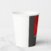 Monogram Elegant Red Gray Add Name Initials Pappbecher (Rechts)
