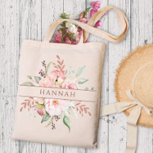 Monogram Elegant Rosa Rose Peony Floral