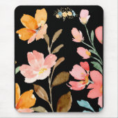 Monogram Elegant Rosa Wasserfarbe Mousepad (Vorne)