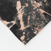 Monogram Elegant Rose Gold Black Marble Fleecedecke (Ecke)