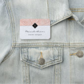 Monogram Elegant Rose Gold Marble Beruflich Namensschild (Beispiel)