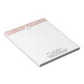 Monogram Elegant Rose Gold Marble Kleiner Notepad Notizblock (angewinkelt)