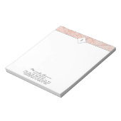 Monogram Elegant Rose Gold Marble Kleiner Notepad Notizblock (Rotiert)