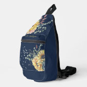 Monogram Elegant Rustic Sunflowers Math Teacher Crossbody Bag (Rechte Ecke)