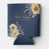 Monogram Elegant Rustic Sunflowers Math Teacher Dosenkühler (Vorderseite)