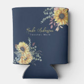 Monogram Elegant Rustic Sunflowers Math Teacher Dosenkühler (Rückseite)