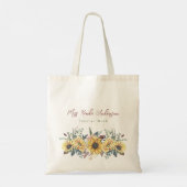 Monogram Elegant Rustic Sunflowers Math Teacher Tragetasche (Rückseite)