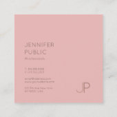 Monogram Elegant Schlicht Modernes Design Luxus Quadratische Visitenkarte (Rückseite)