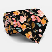 Monogram Elegant Schwarz Wasserfarbe Krawatte (Gerollt)