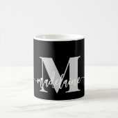 Monogram Elegant Schwarz-weiß Personal Kaffeetasse (Mittel)