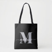 Monogram Elegant Schwarz-weiß Tasche (Vorderseite)