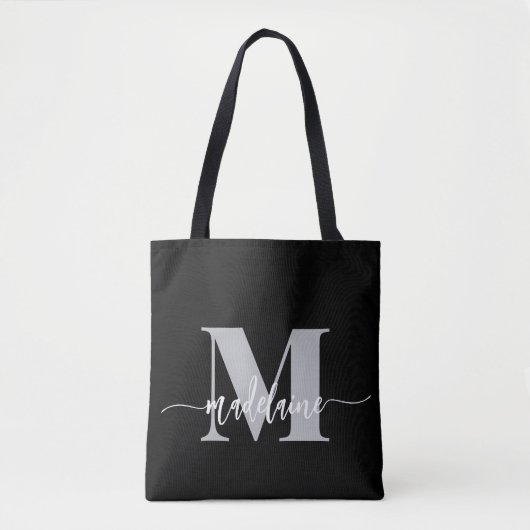 Monogram Elegant Schwarz-weiß Tasche (Vorderseite)