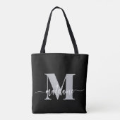 Monogram Elegant Schwarz-weiß Tasche (Rückseite)