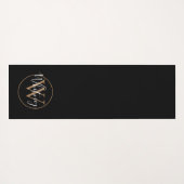 Monogram Elegant Script Black und Gold Yogamatte (Rückseite (Horizontal))