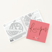 Monogram Elegant Script Coral Reecipe Book Notizblock (Innenseite)