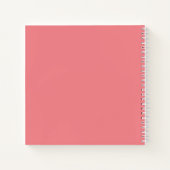 Monogram Elegant Script Coral Reecipe Book Notizblock (Rückseite)