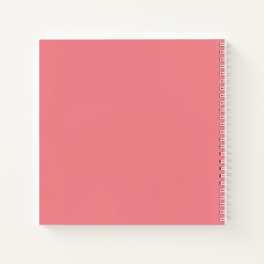 Monogram Elegant Script Coral Reecipe Book Notizblock (Rückseite)