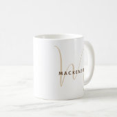 Monogram Elegant Script Name Simple Modern Kaffeetasse (VorderseiteRechts)