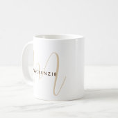 Monogram Elegant Script Name Simple Modern Kaffeetasse (Vorderseite Links)