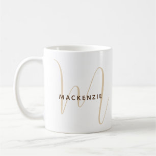 Monogram Elegant Script Name Simple Modern Kaffeetasse