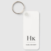 Monogram Elegant Simple Modern Minimalistisch Whit Schlüsselanhänger (Vorderseite)