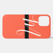 Monogram Elegant Tomato Solid Color Case-Mate iPhone Hülle (Rückseite (Horizontal))