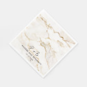 Monogram Elegant Typografy Wedding Paper Serviette (Ecke)