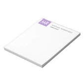 Monogram Elegant Unique Name Initials Notizblock (Rotiert)