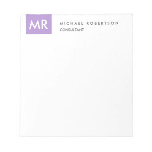 Monogram Elegant Unique Name Initials Notizblock