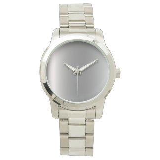 Monogram Elegant Unisex Übergröße Silver Bracelet Armbanduhr