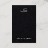 Monogram Elegant Vertikale Vorlage Luxury Black Visitenkarte (Vorderseite)