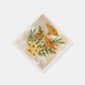 Monogram Elegant Vintage Pilze Braun Abendessen Serviette (Ecke)