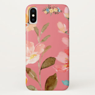 Monogram Elegant Watercolor Pink Apple Case-Mate iPhone Hülle