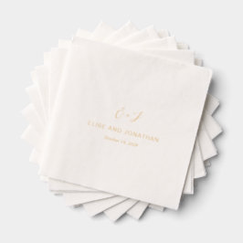 Monogram Elegant Wedding Servietten Mit Folie