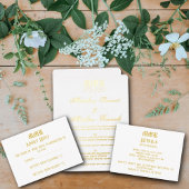 Monogram Elegant White and Gold Wedding Folieneinladung