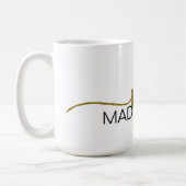 Monogram Elegant White Black Gold Kaffeetasse (Links)