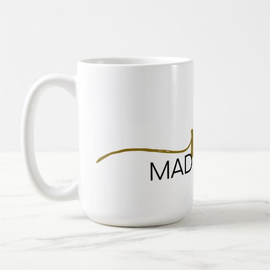 Monogram Elegant White Black Gold Kaffeetasse (Links)