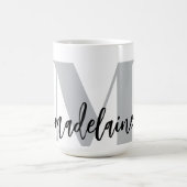 Monogram Elegant White Black Kaffeetasse (Mittel)