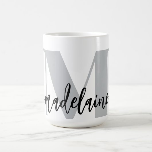 Monogram Elegant White Black Kaffeetasse (Mittel)