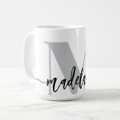 Monogram Elegant White Black Kaffeetasse (Vorderseite Links)