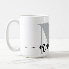 Monogram Elegant White Black Kaffeetasse