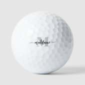 Monogram Elegant White Black Personal Golfball (Vorderseite)