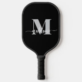 Monogram Elegant White Black Personal Pickleball Schläger (Vorderseite)